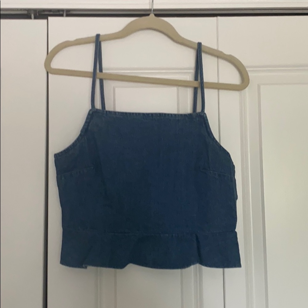 AMERICAN EAGLE JEAN PEPLUM CROP✨